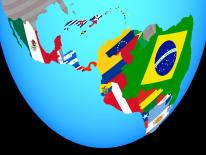 Image of a globe focused in on Latin America